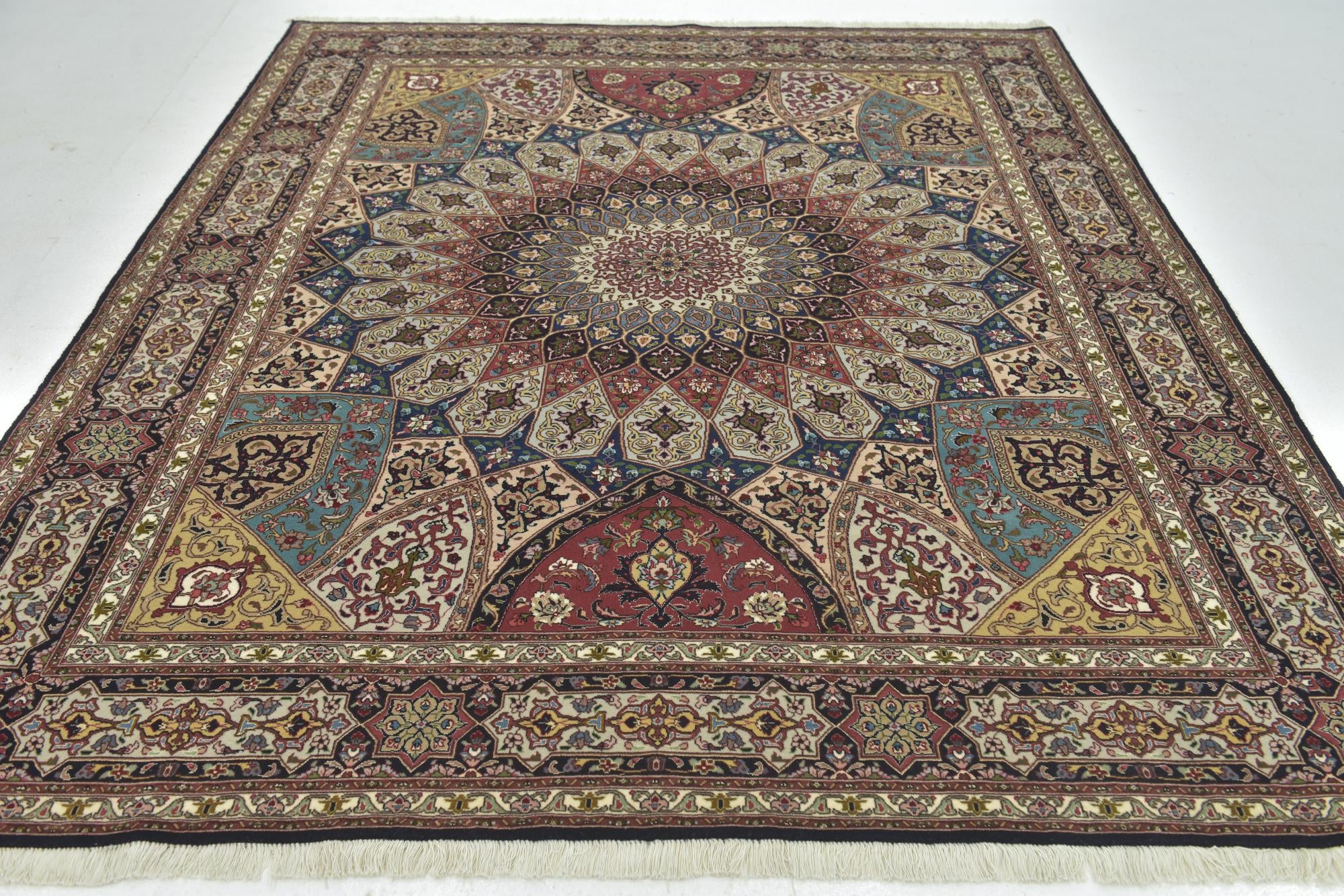 6' 8 x 8' 5 Hand Knotted Tabriz Persian Square Rug