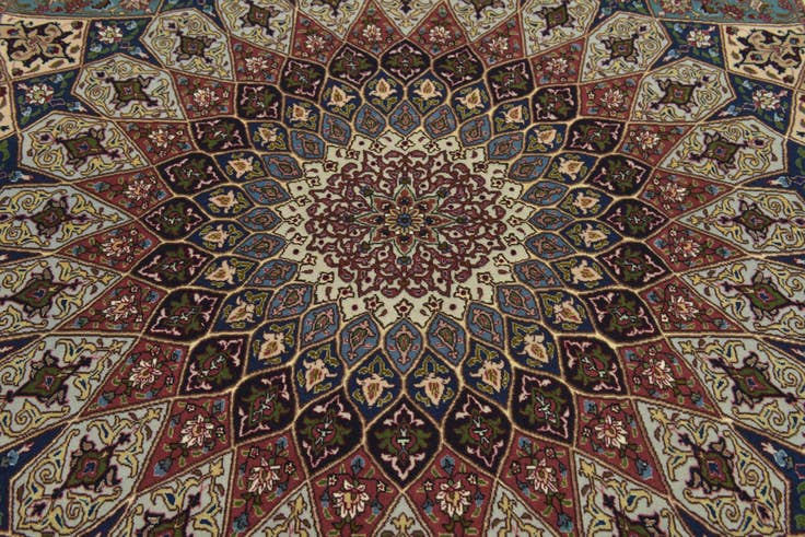 Detail image of 6' 8 x 8' 5 Hand Knotted Tabriz Persian Square Rug