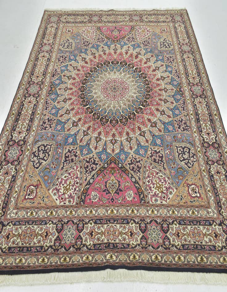 Detail image of 6' 8 x 8' 3 Hand Knotted Tabriz Persian Square Rug