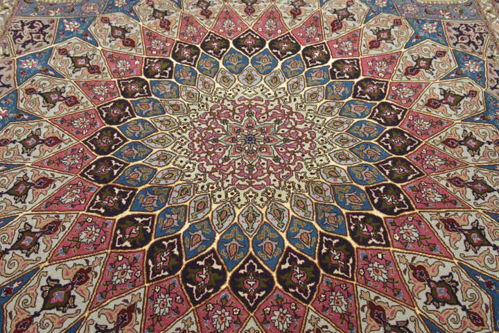 6' 8 x 8' 3 Hand Knotted Tabriz Persian Square Rug
