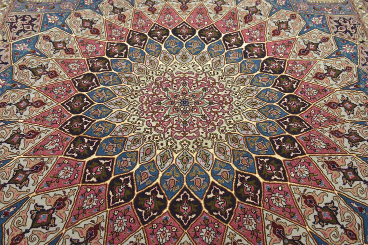 Detail image of 6' 8 x 8' 3 Hand Knotted Tabriz Persian Square Rug