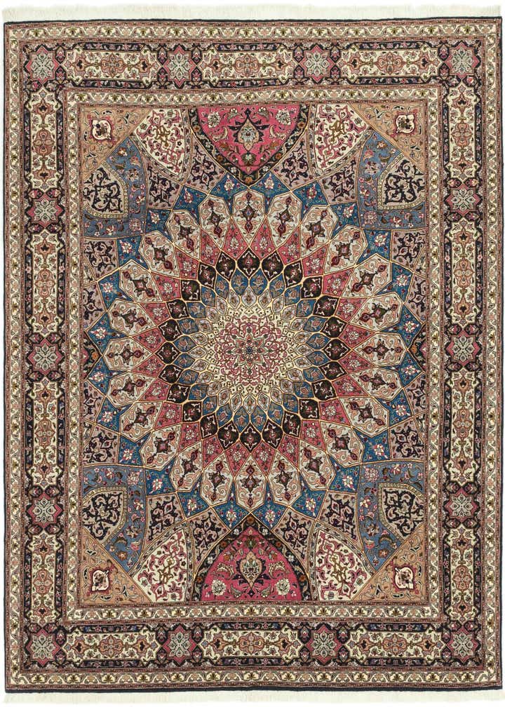 6' 8 x 8' 3 Hand Knotted Tabriz Persian Square Rug
