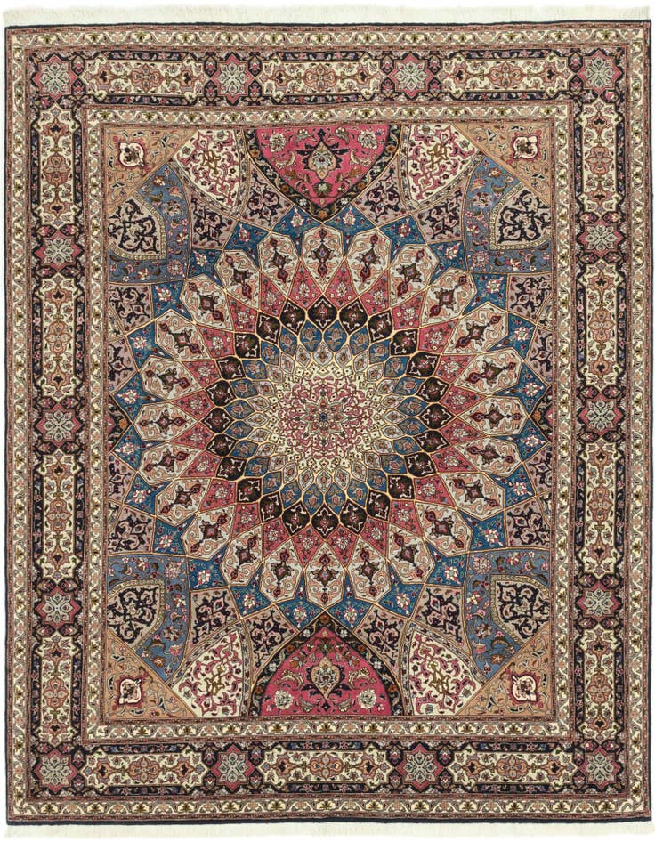 Detail image of 6' 8 x 8' 3 Hand Knotted Tabriz Persian Square Rug