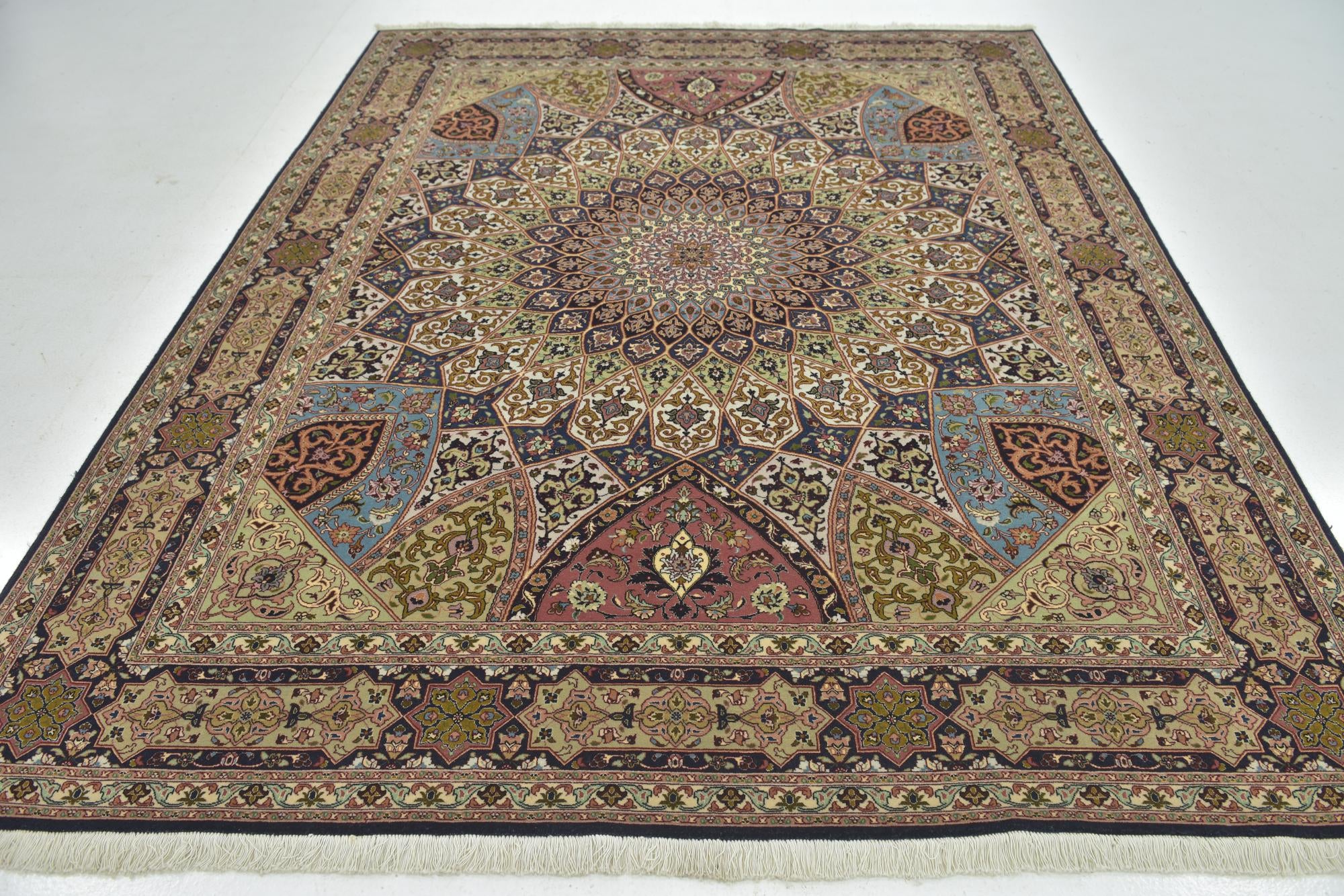 6' 8 x 8' 3 Hand Knotted Tabriz Persian Square Rug