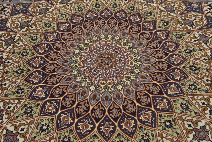 Detail image of 6' 8 x 8' 3 Hand Knotted Tabriz Persian Square Rug