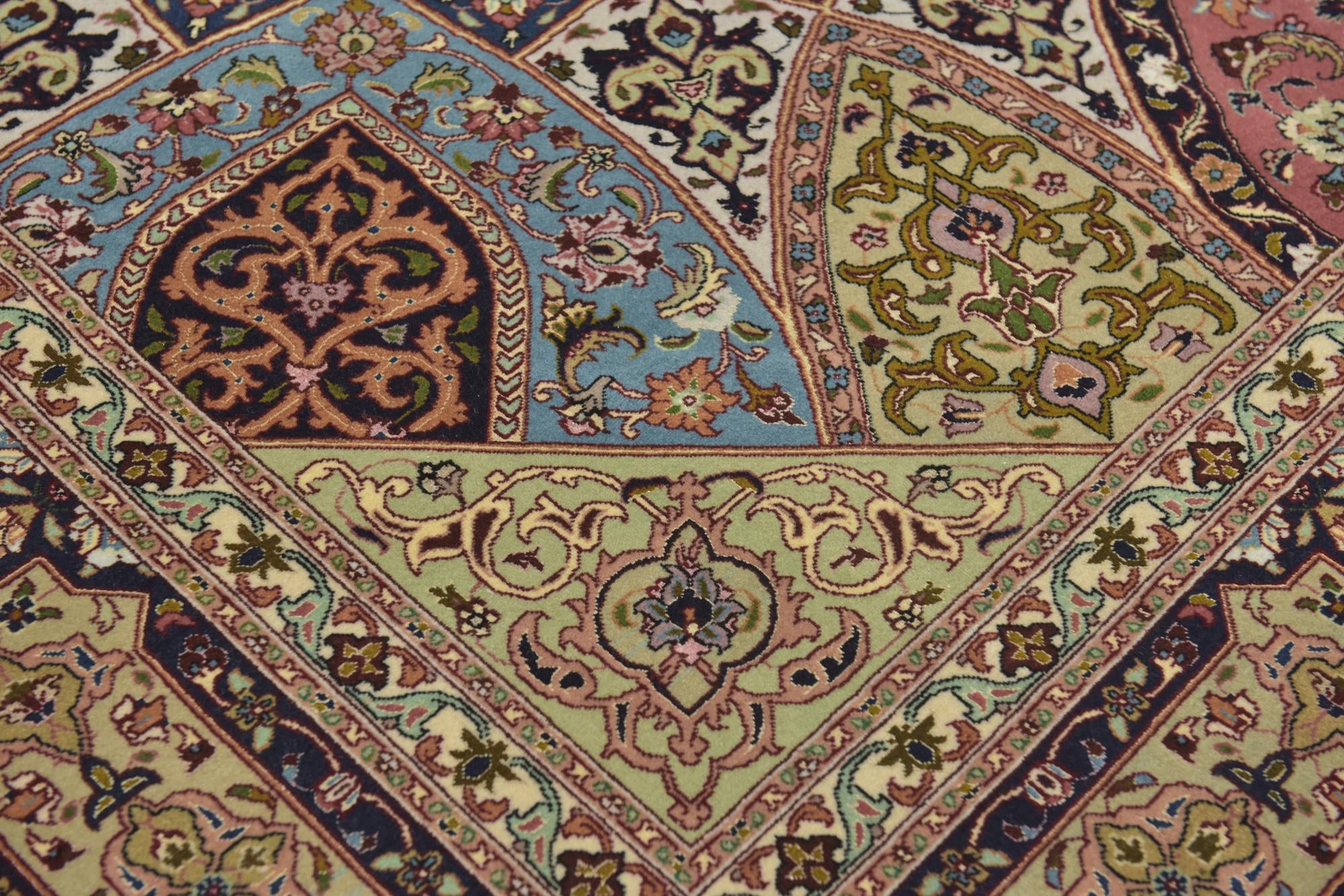 6' 8 x 8' 3 Hand Knotted Tabriz Persian Square Rug
