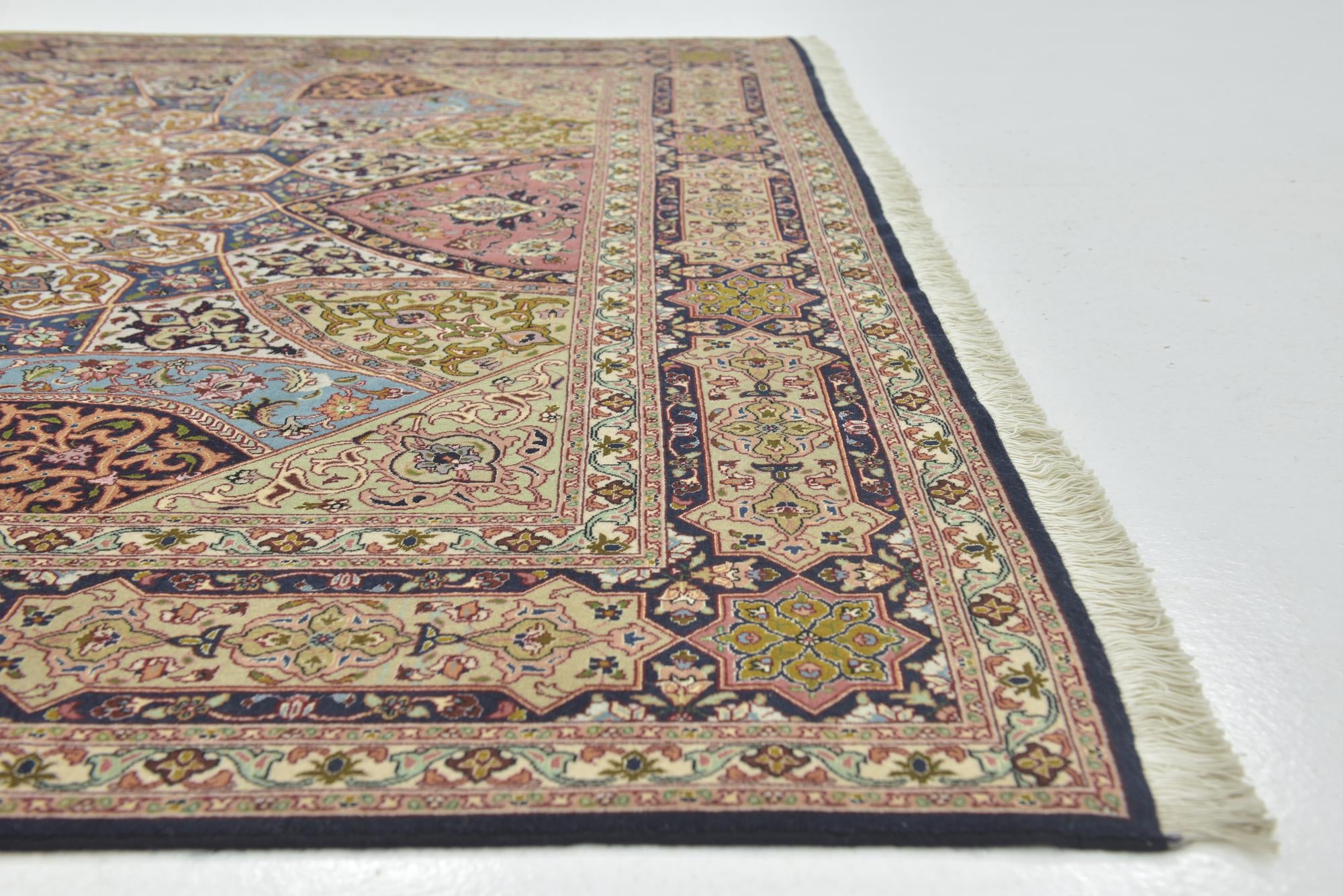 6' 8 x 8' 3 Hand Knotted Tabriz Persian Square Rug