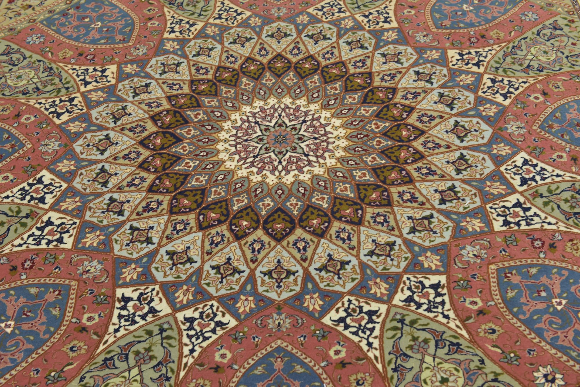 8' 3 x 8' 5 Hand Knotted Tabriz Persian Square Rug
