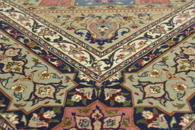 Detail image of 8' 3 x 8' 5 Hand Knotted Tabriz Persian Square Rug