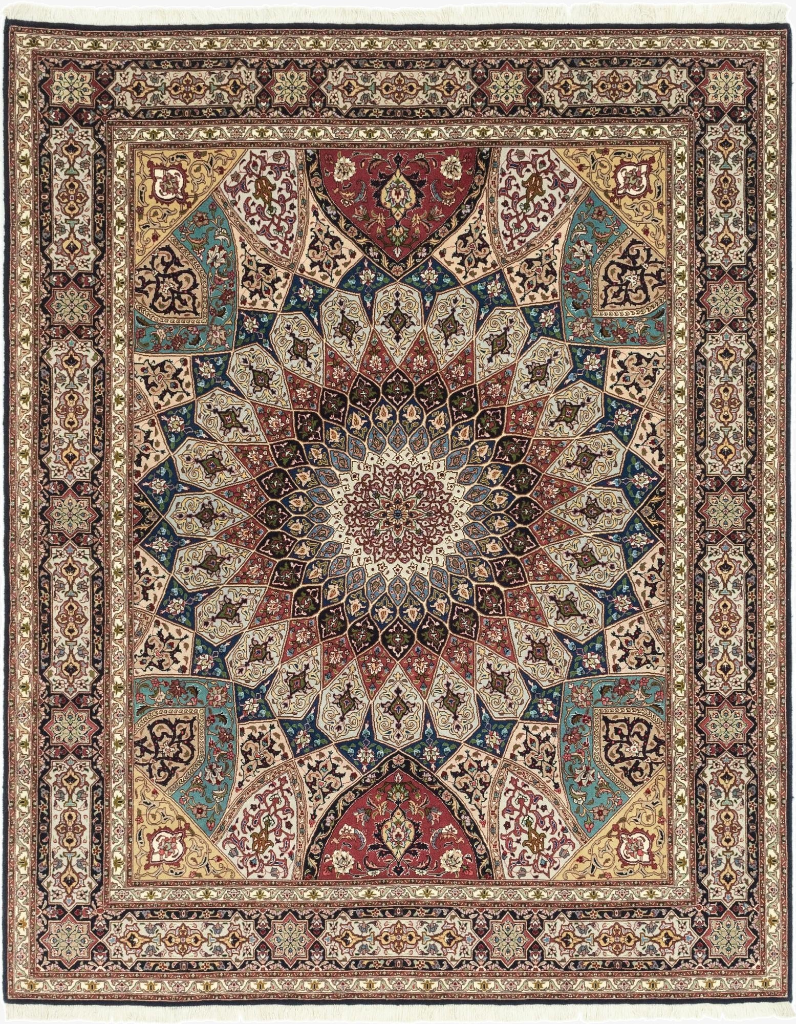 203cm x 257cm  Hand Knotted Tabriz Persian Square Rug
