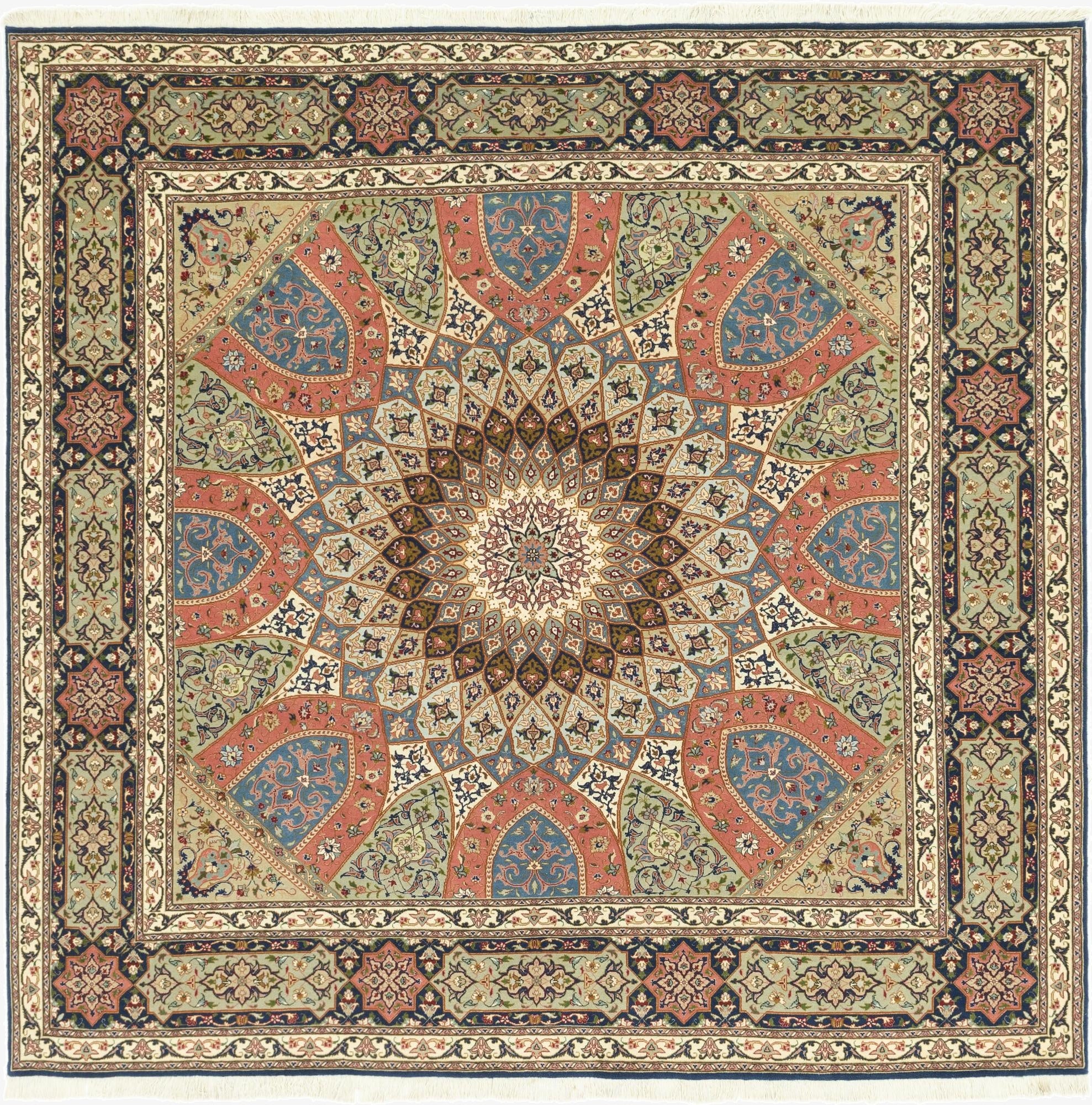 250cm x 257cm  Hand Knotted Tabriz Persian Square Rug