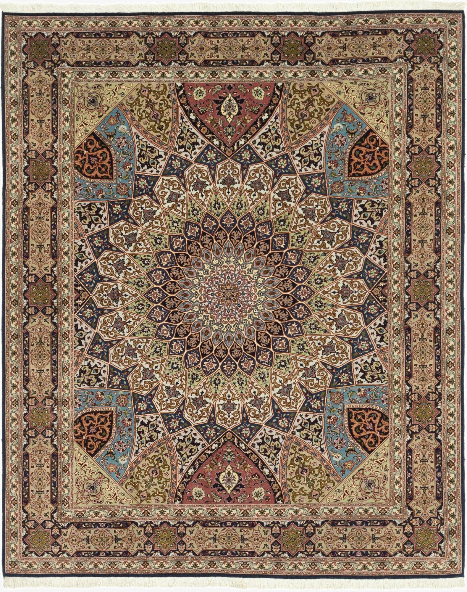 203cm x 250cm  Hand Knotted Tabriz Persian Square Rug