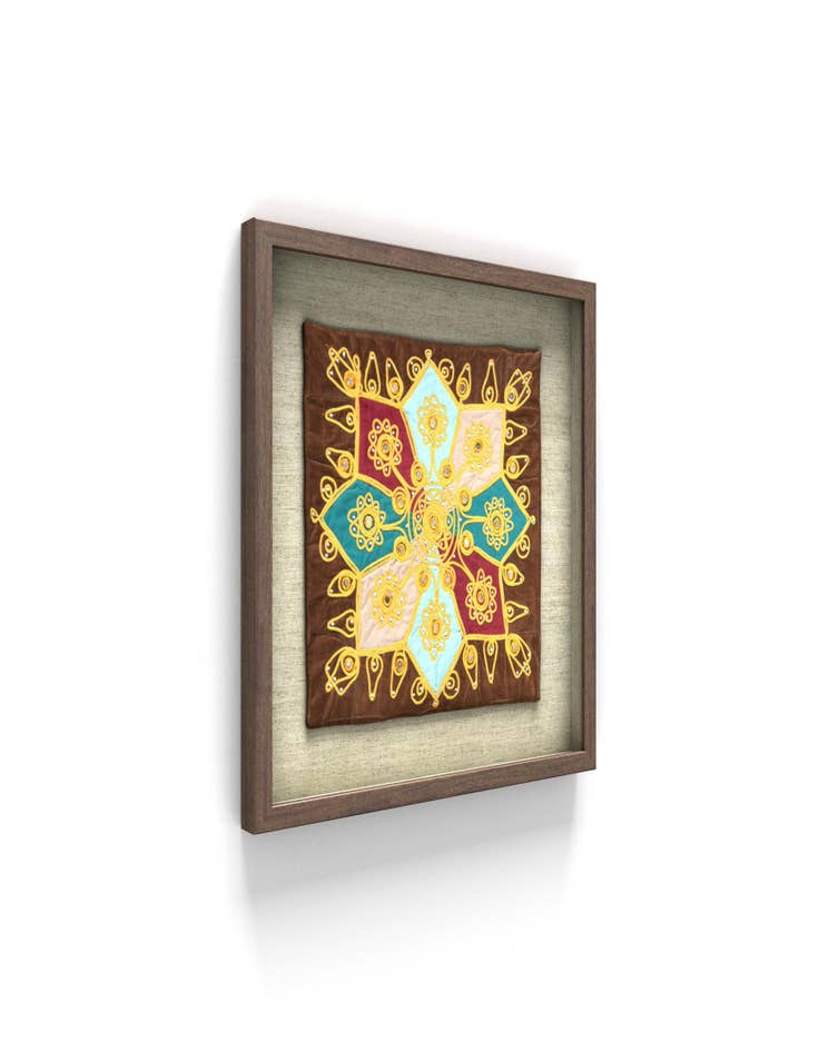 Detail image of 1' 5 x 1' 5 Textile Wall Art Square Rug