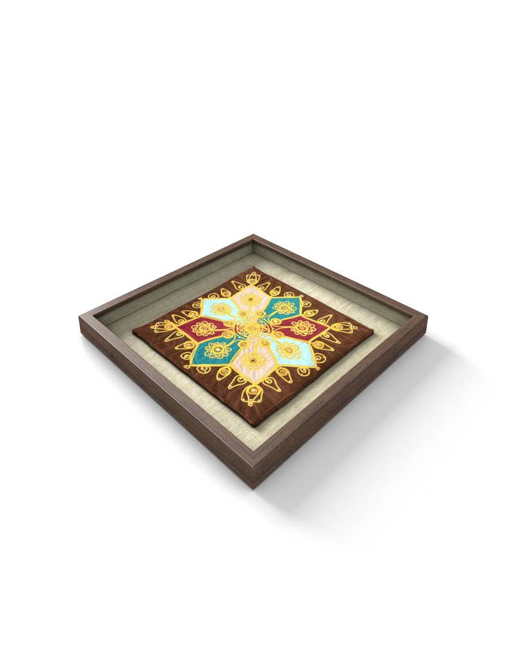 Detail image of 1' 5 x 1' 5 Textile Wall Art Square Rug