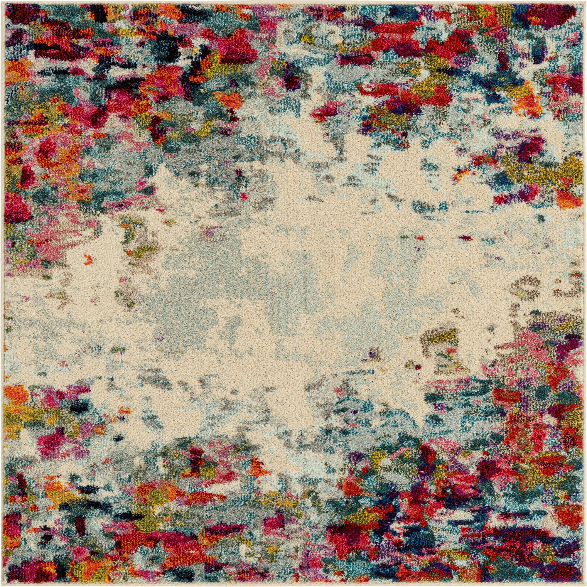 4' x 4' Washable Theia Square Rug