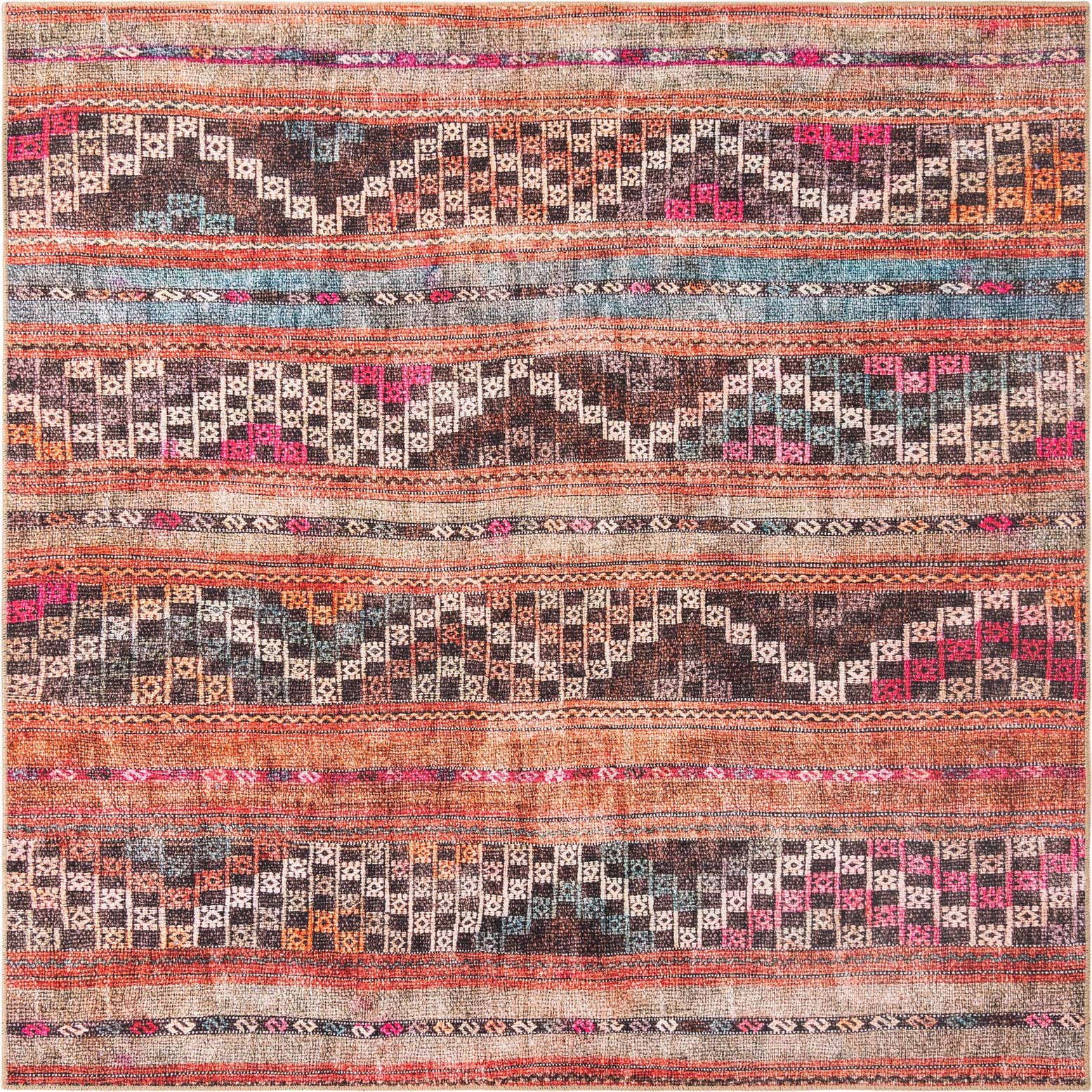 7' 6 x 7' 6 Washable Timeless Square Rug