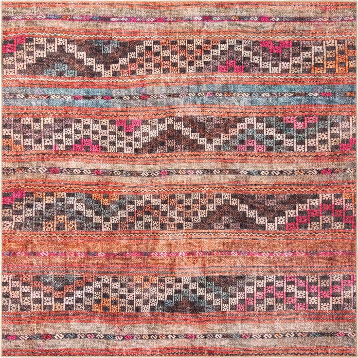 Detail image of 7' 6 x 7' 6 Washable Timeless Square Rug