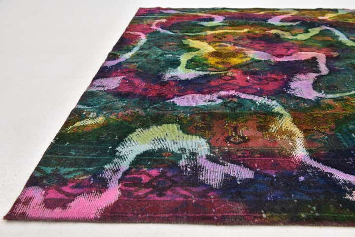 6' 6 x 6' 10 Hand Knotted Ultra Vintage Persian Wool Square Rug