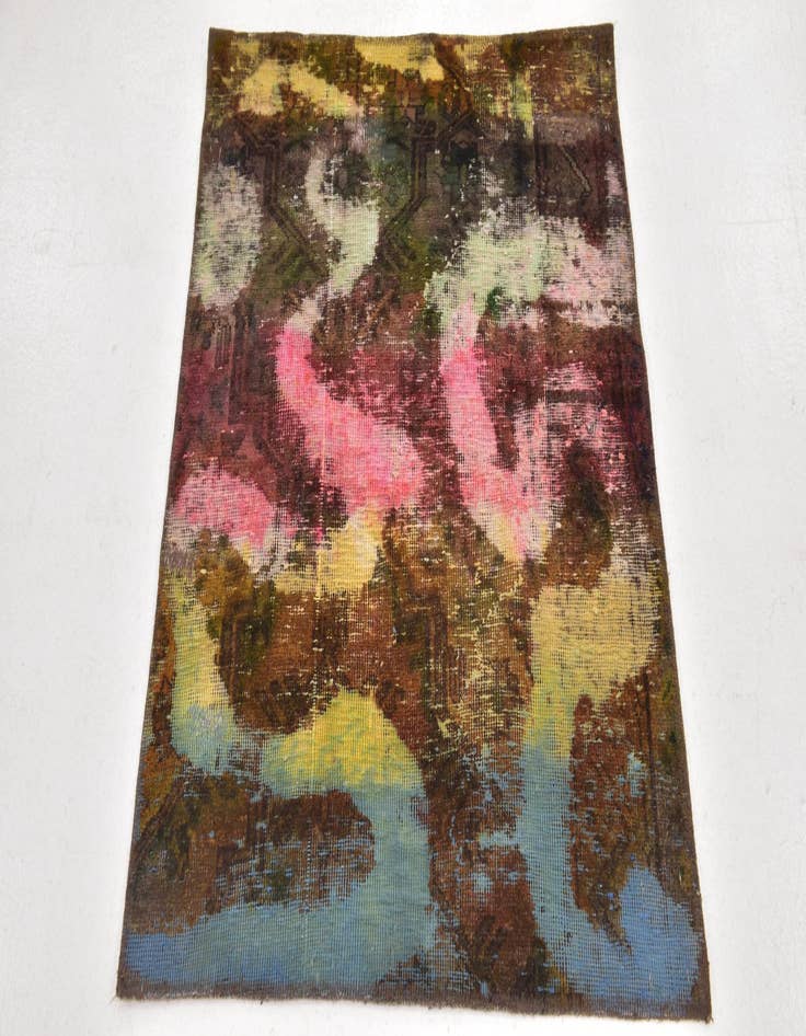 Detail image of 3' x 3' 7 Hand Knotted Ultra Vintage Persian Wool Square Rug