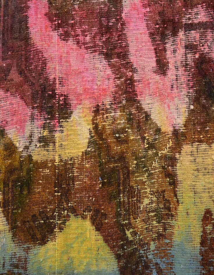 Detail image of 3' x 3' 7 Hand Knotted Ultra Vintage Persian Wool Square Rug