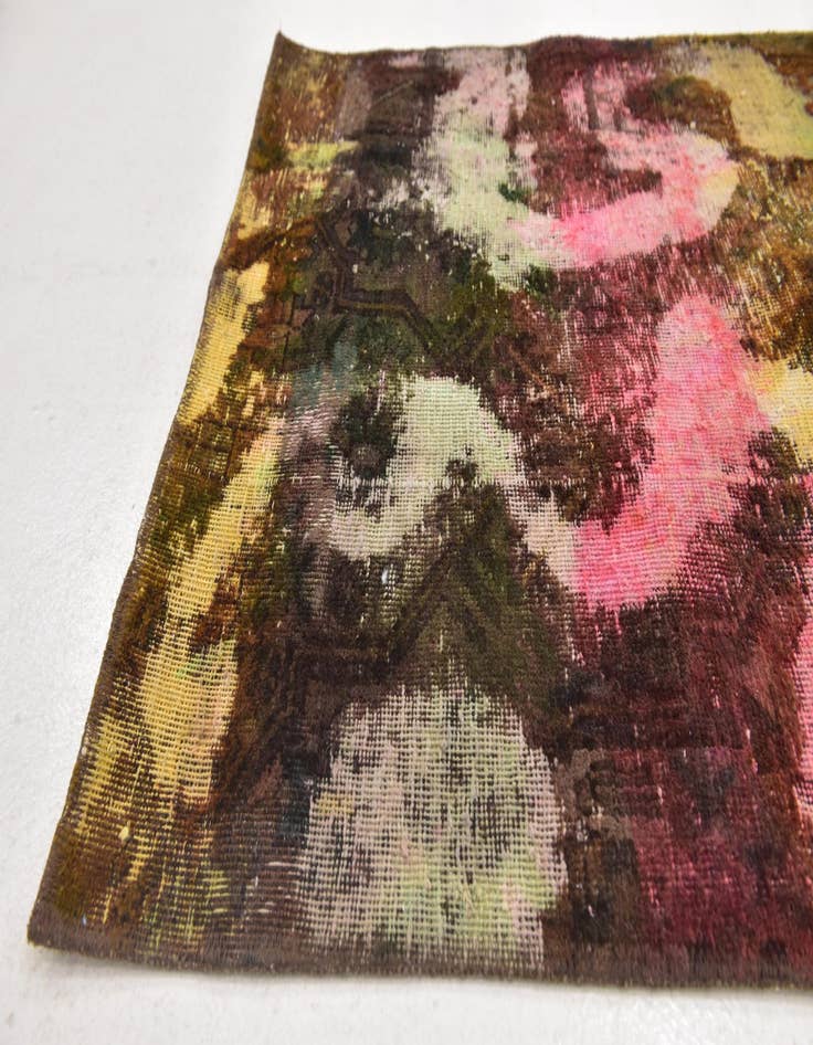 Detail image of 3' x 3' 7 Hand Knotted Ultra Vintage Persian Wool Square Rug