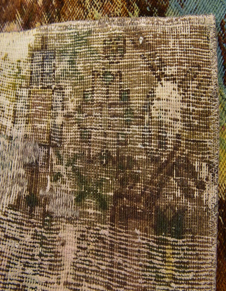 Detail image of 3' x 3' 7 Hand Knotted Ultra Vintage Persian Wool Square Rug