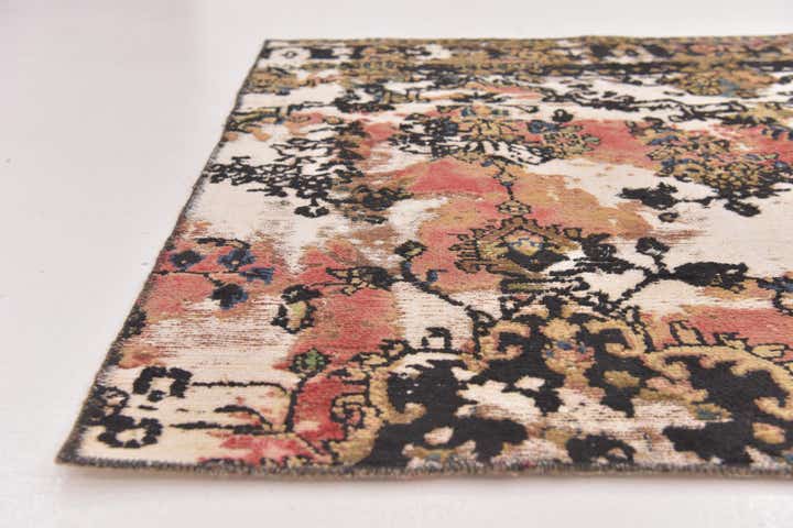 4' 4 x 4' 7 Hand Knotted Ultra Vintage Persian Wool Square Rug