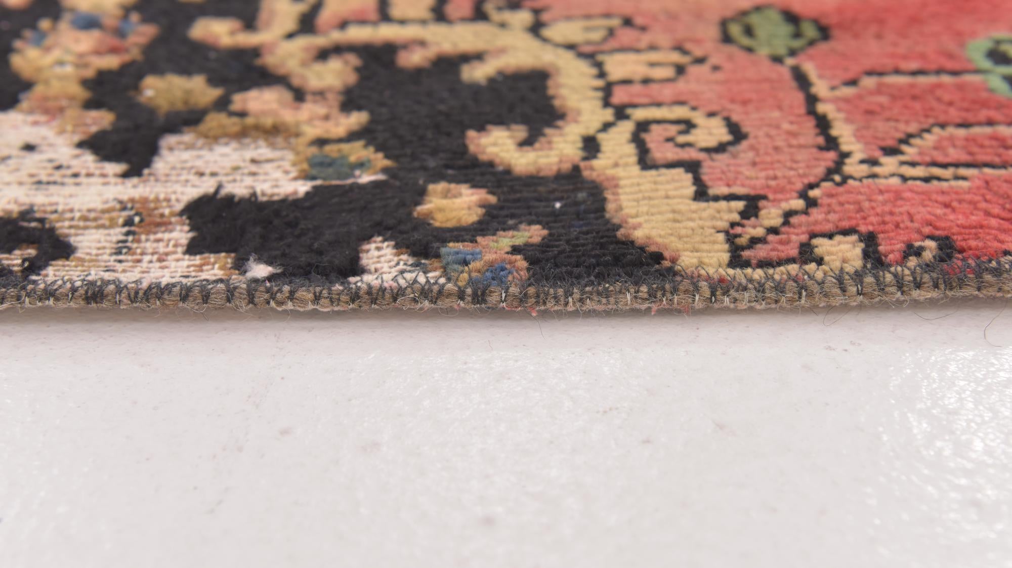 4' 4 x 4' 7 Hand Knotted Ultra Vintage Persian Wool Square Rug