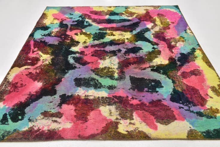 Detail image of 6' x 7' 2 Hand Knotted Ultra Vintage Persian Wool Square Rug