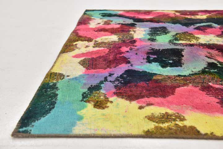 6' x 7' 2 Hand Knotted Ultra Vintage Persian Wool Square Rug