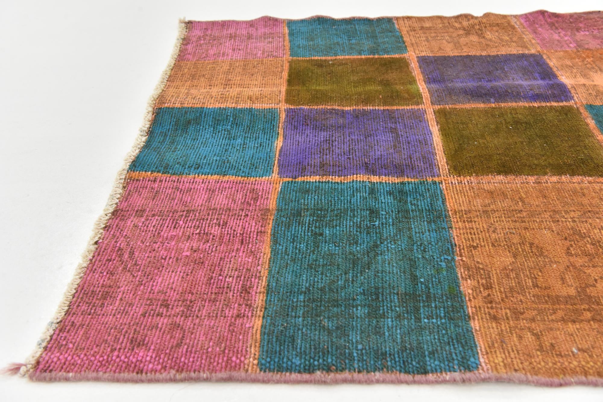 3' 6 x 3' 6 Hand Knotted Ultra Vintage Persian Wool Square Rug