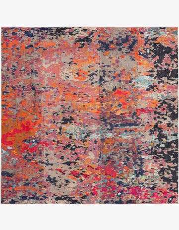 Washable Vivid Square Rug