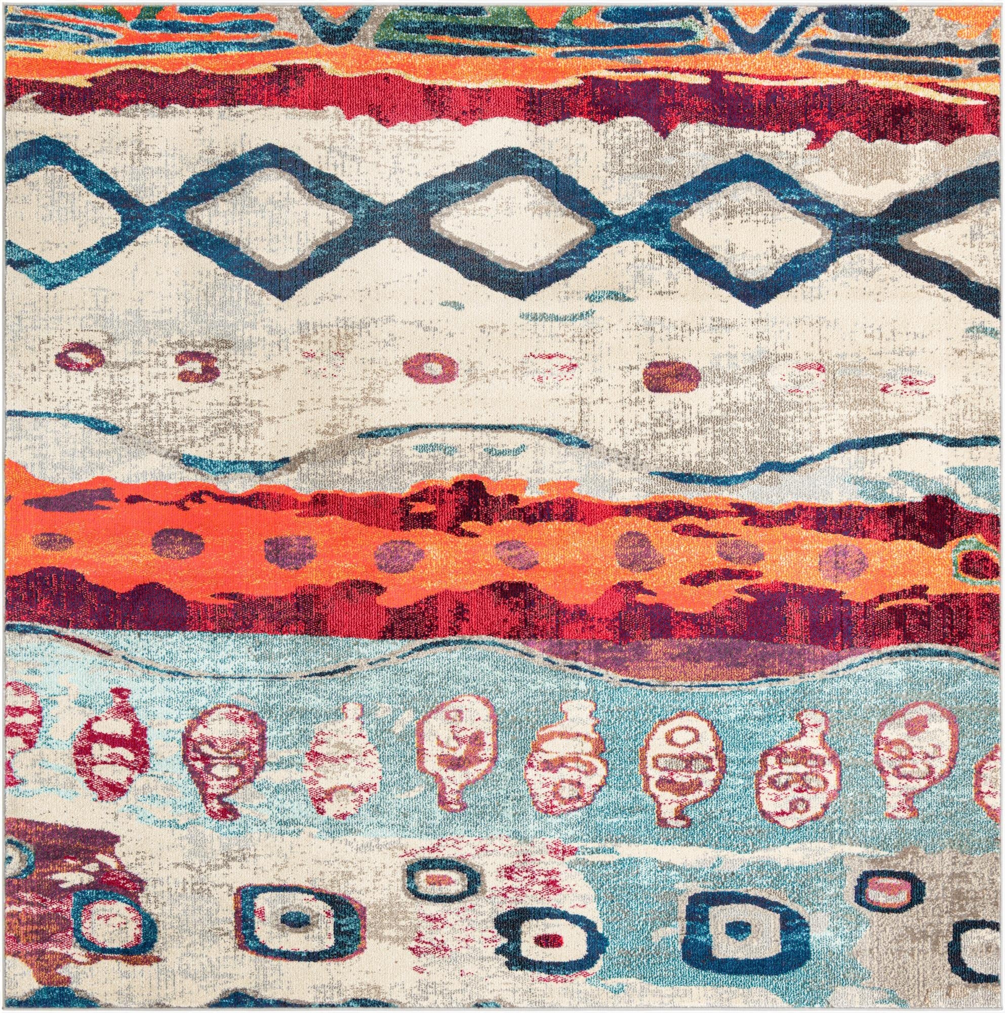 7' 10 x 7' 10  Washable Vivid Square Rug