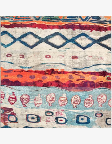 Washable Vivid Square Rug