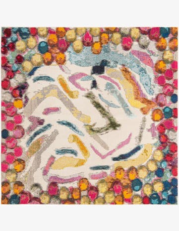 7' 10 x 7' 10 Washable Vivid Square Rug