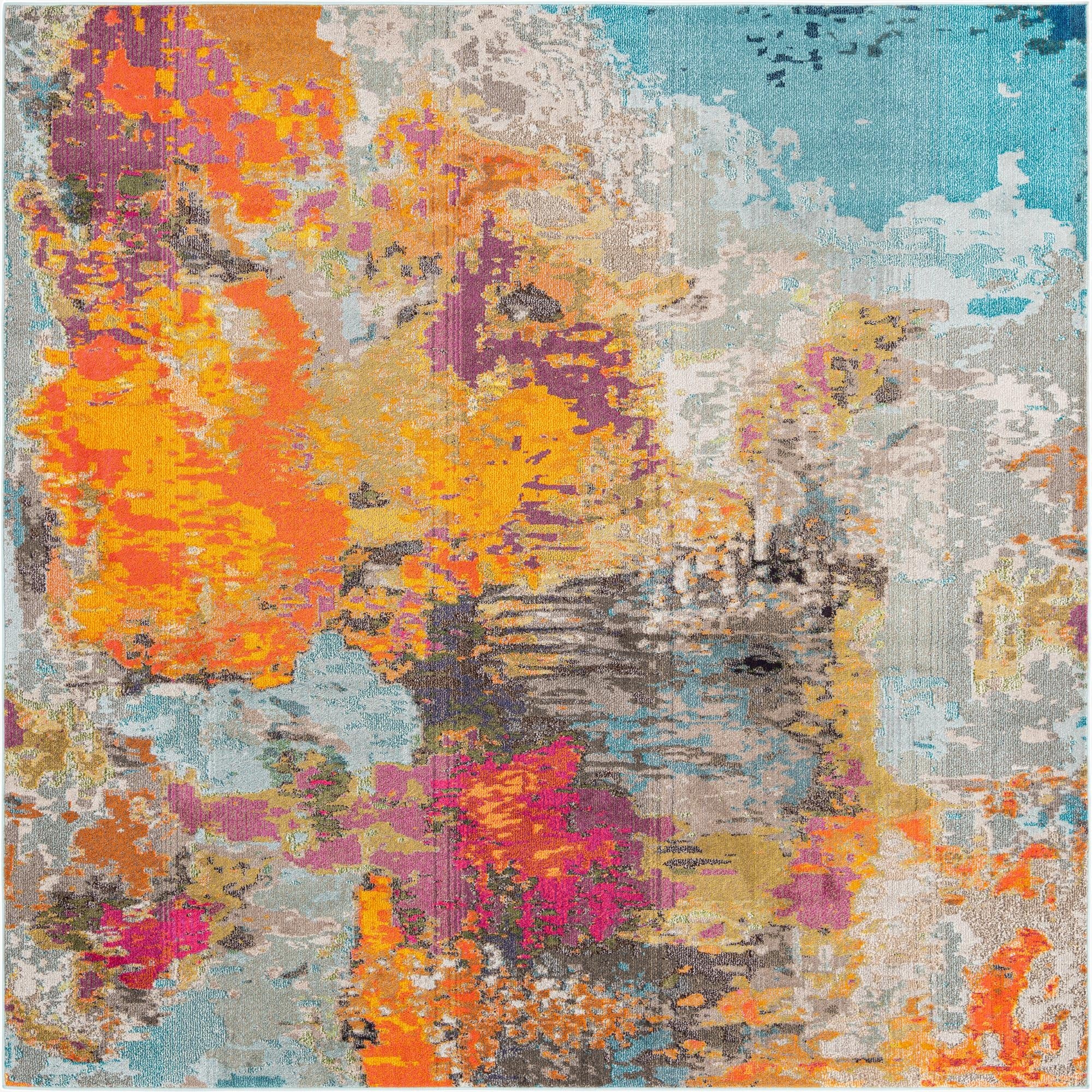 Primary image 9' 10 x 9' 10  Washable Vivid Square Rug