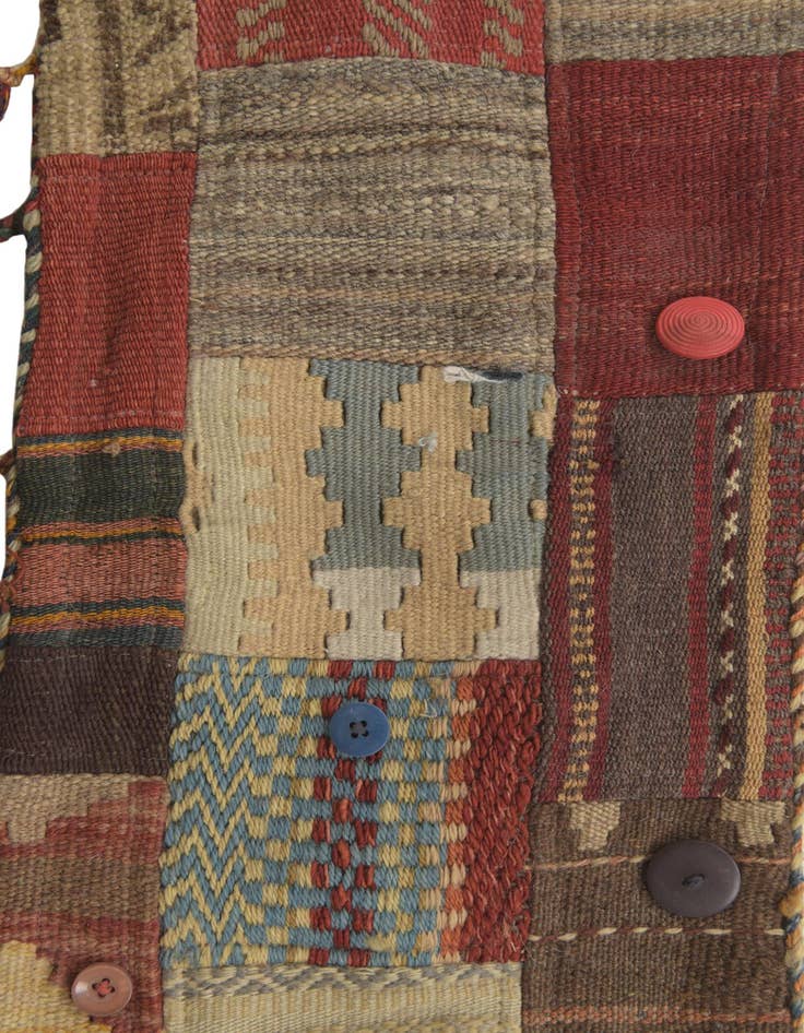 Detail image of 3' x 3' Hand Woven Wall Art Wool Square Rug