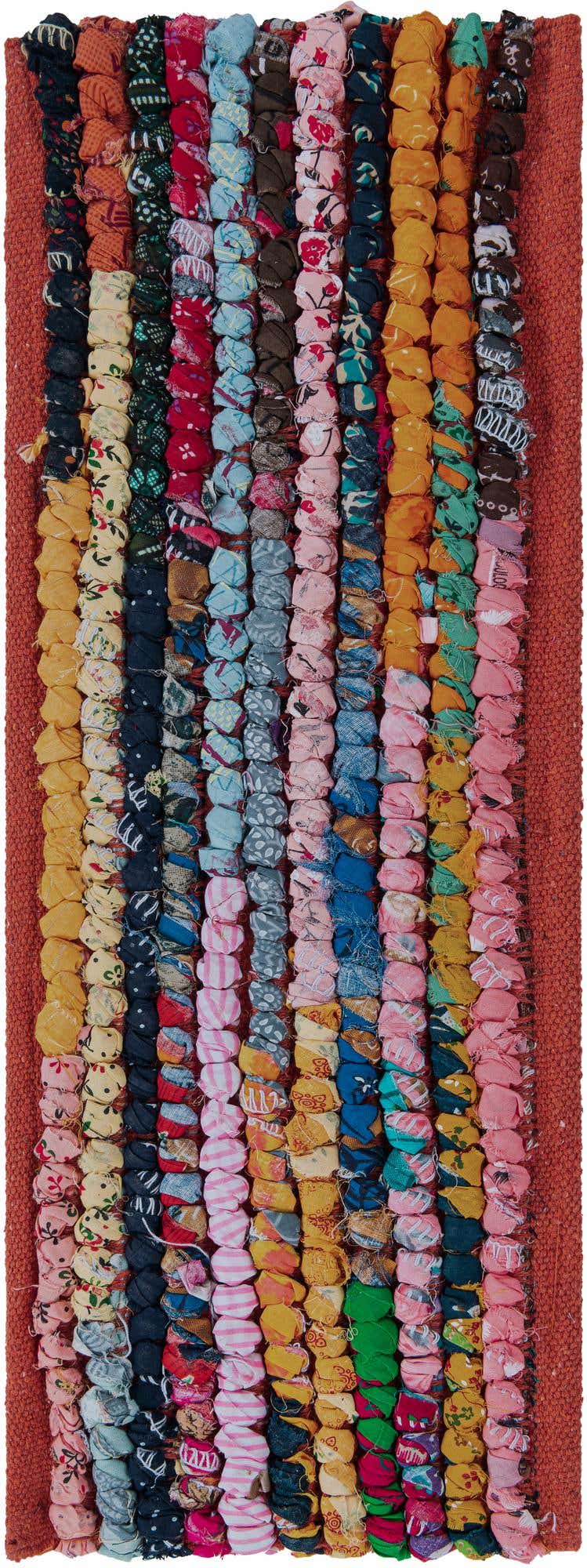 0' 9 x 2' 6 Braided Chindi Stair Rug