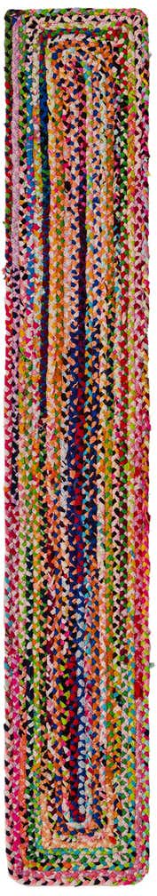 1' 2 x 8' Handmade Braided Chindi Table Runner Rug