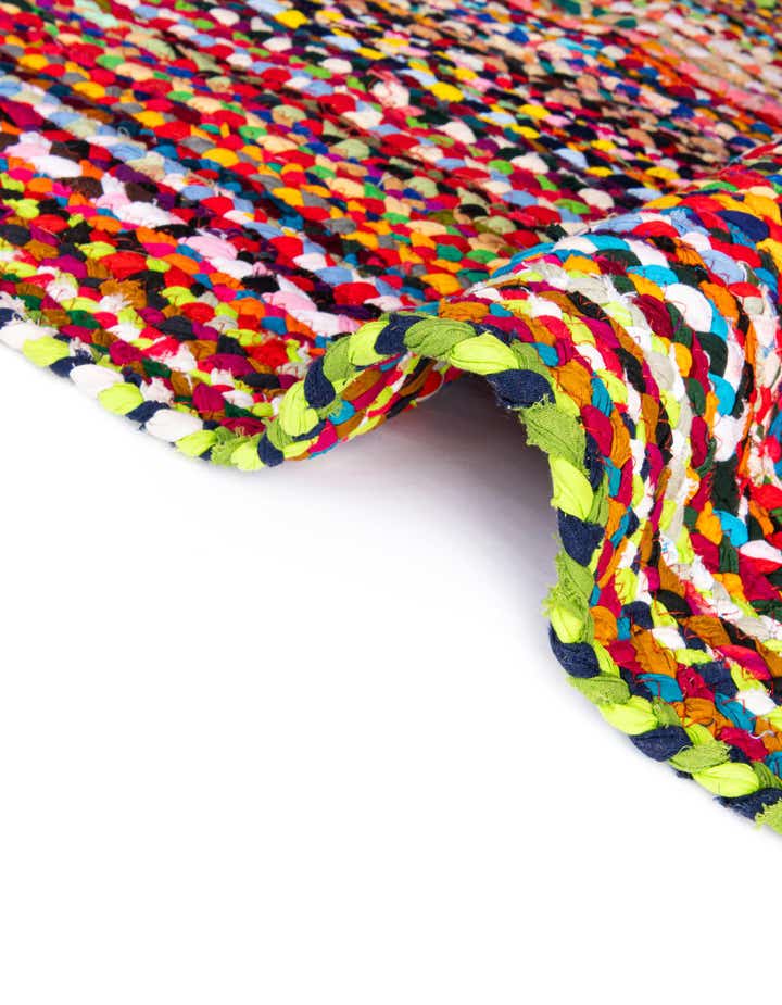 1' 2 x 8' Handmade Braided Chindi Table Runner Rug