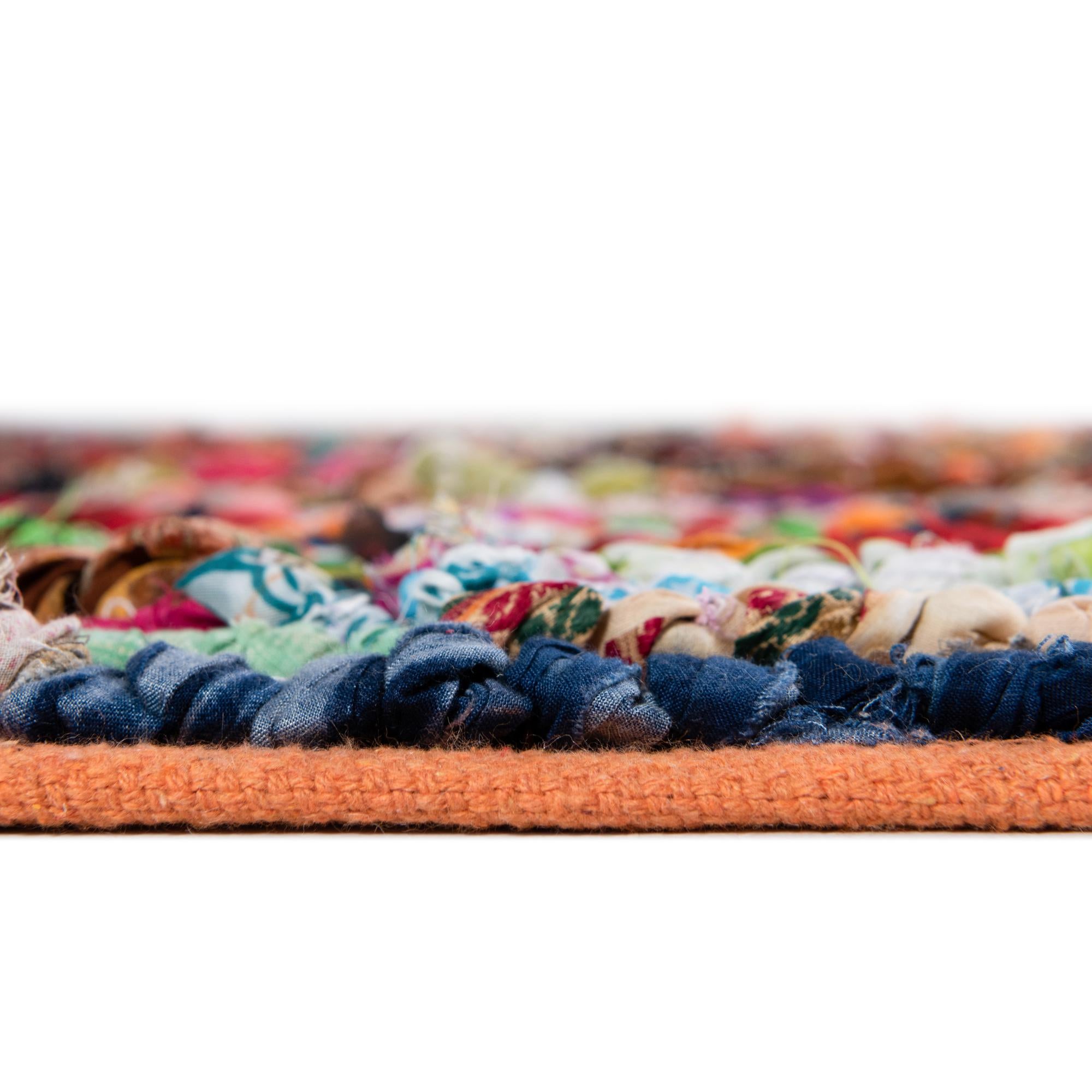 1' 2 x 6' 1 Handmade Braided Chindi Table Runner Rug