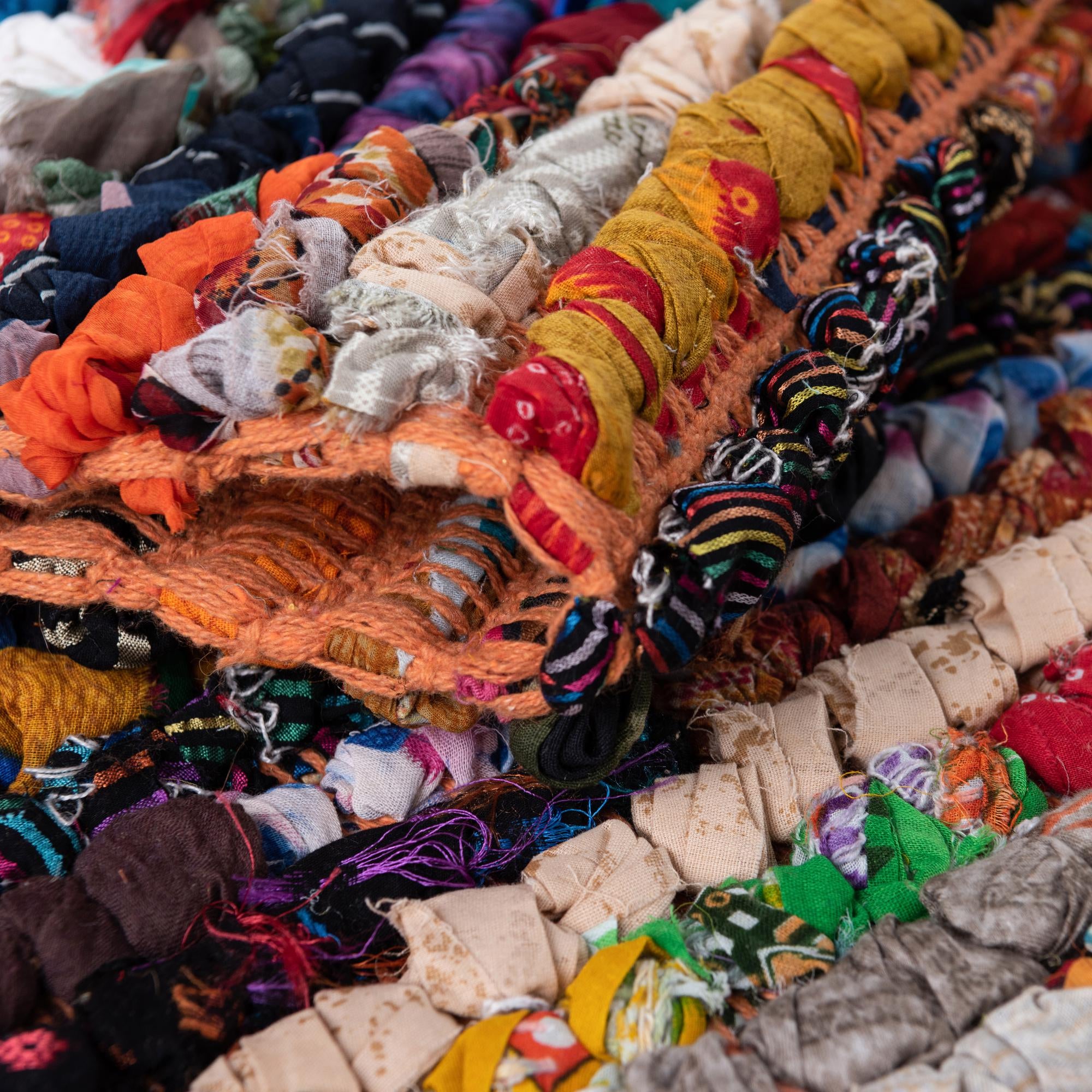 1' 2 x 6' 1 Handmade Braided Chindi Table Runner Rug