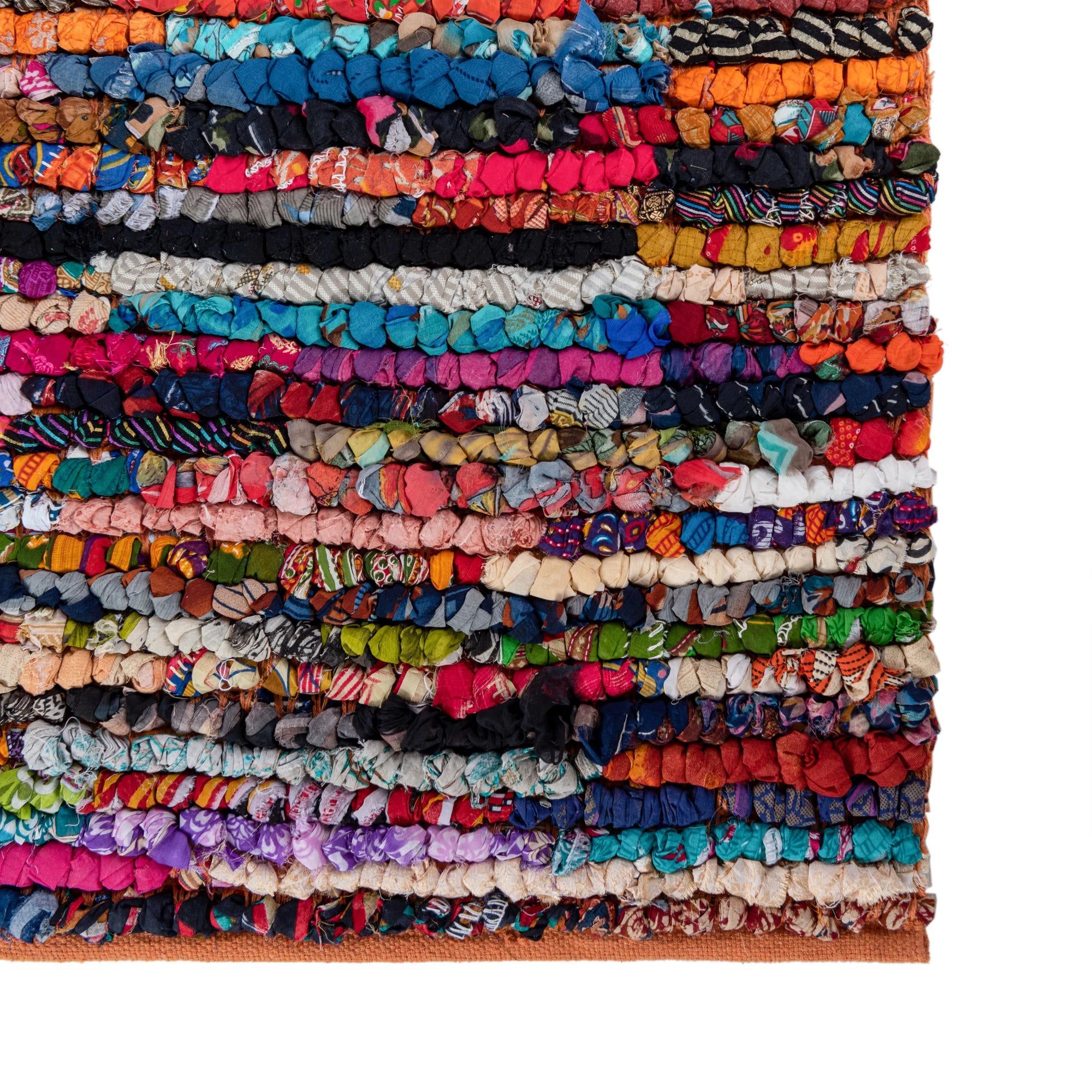 1' 2 x 6' 1 Handmade Braided Chindi Table Runner Rug