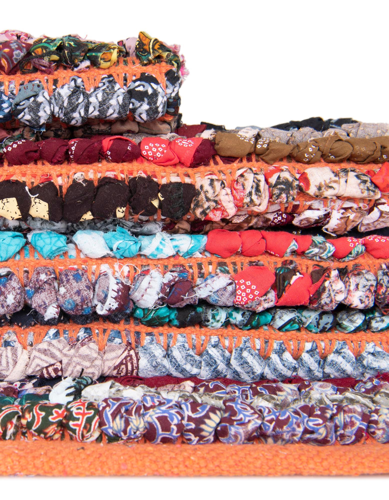 1' 2 x 6' 1 Handmade Braided Chindi Table Runner Rug