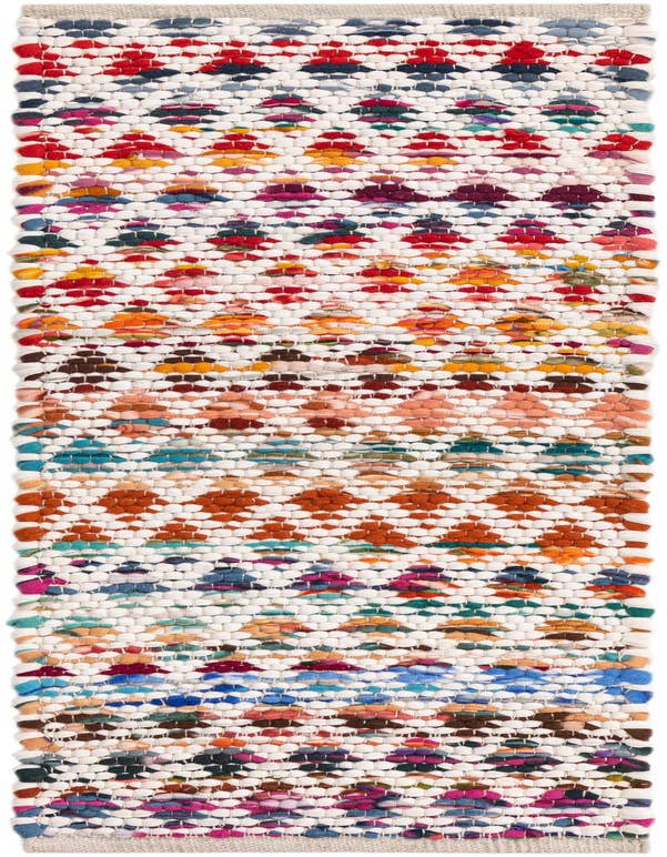Detail image of 1' 2 x 4' 1  Hand Woven Braided Chindi Table Runner Rug