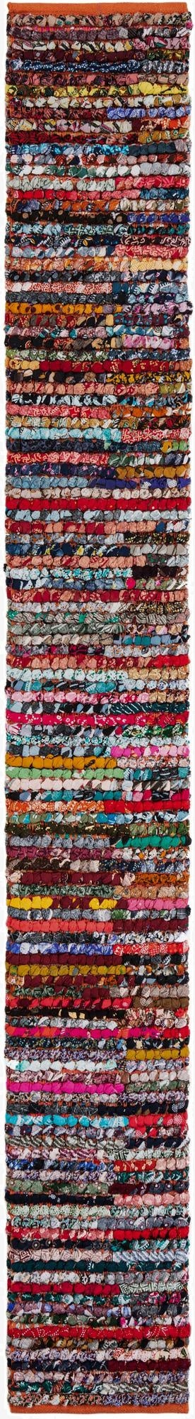 1' 2 x 10'  Hand Braided Chindi Table Runner Rug