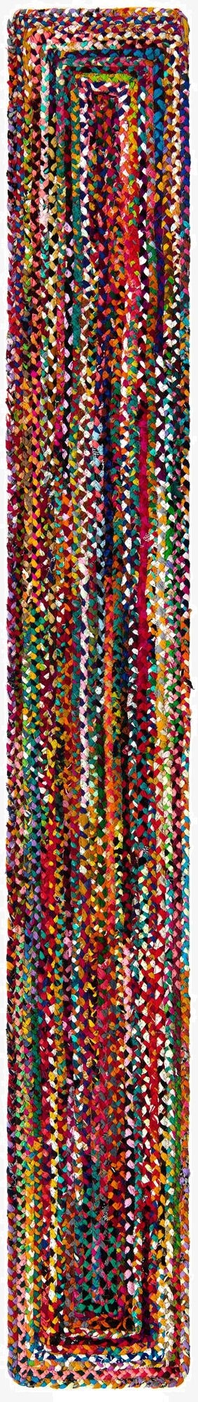 Primary image 1' 2 x 10'  Hand Braided Chindi Table Runner Rug