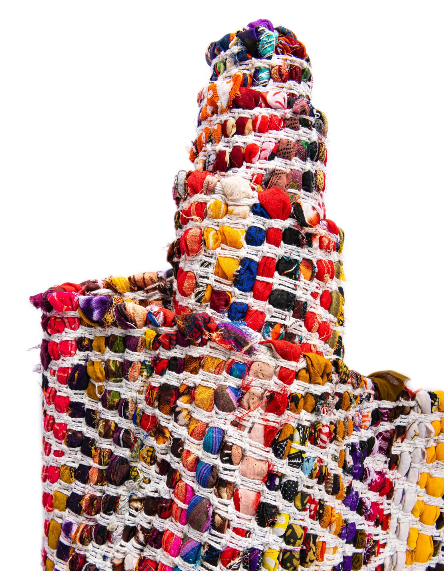 1' 2 x 10' Hand Woven Chindi Chevron Table Runner Rug