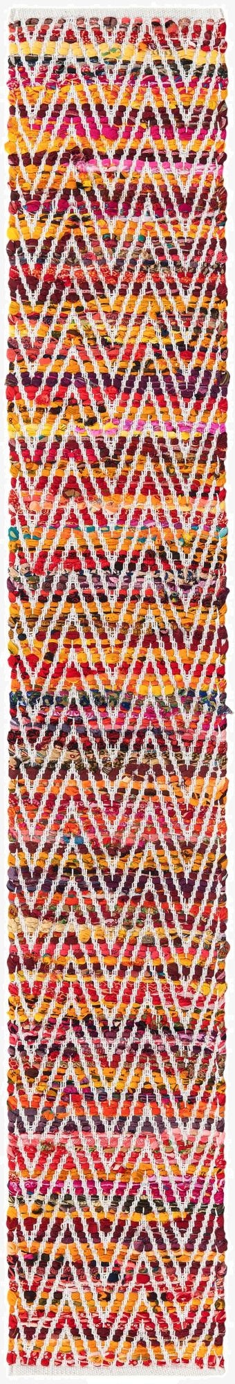 35cm x 245cm  Hand Woven Chindi Chevron Camino de mesa Alfombra