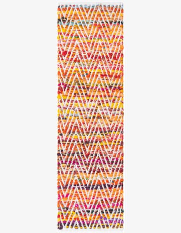 1' 2 x 4' 1 Hand Woven Chindi Chevron Table Runner Rug